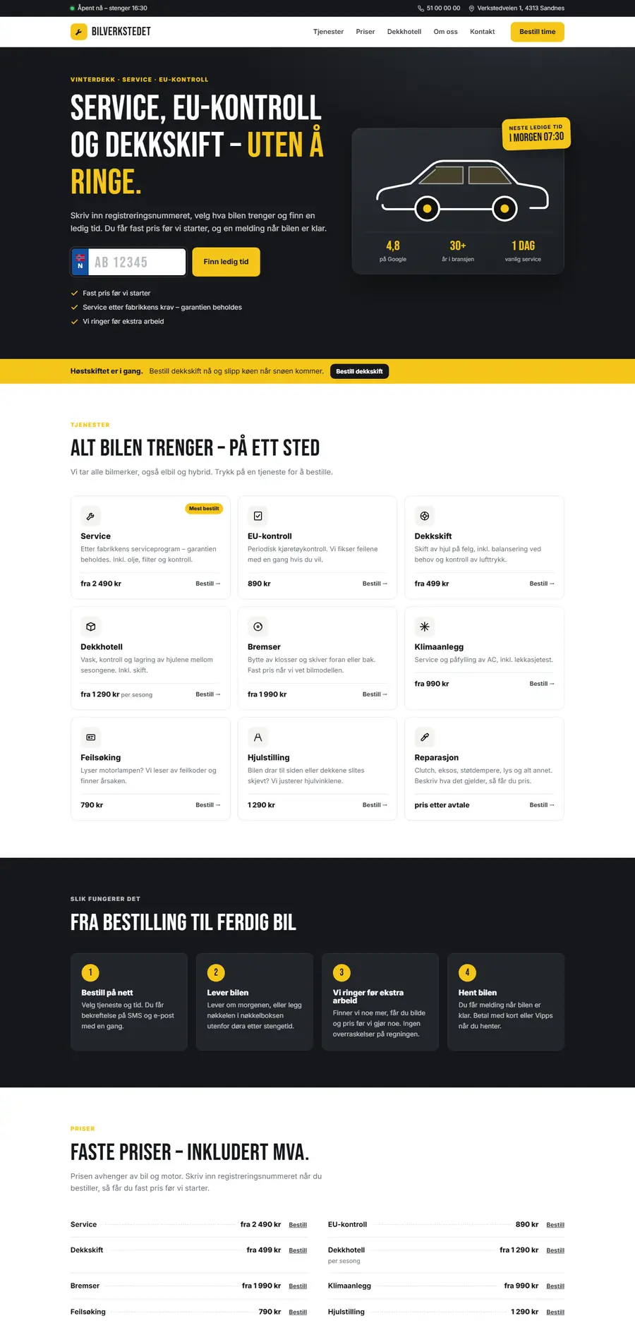Forsiden til Bilverkstedet på PC